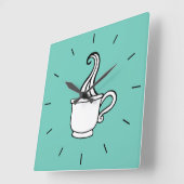 Türkisfarbener Kaffee Diner Wall Uhr (Winkel)