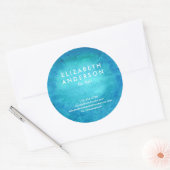 Türkisfarbener, klassischer Rundaufkleber Runder Aufkleber (Umschlag)