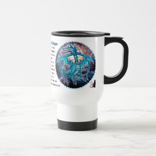 Türkisfarbener Kosmischer Drache Reisebecher (Rechts)
