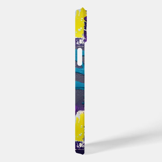 Türkisfarbener Lila-gelber Explosionsfarbenspass Case-Mate iPhone Hülle (Rückseite / Rechts)