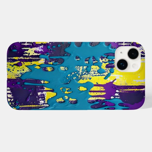 Türkisfarbener Lila-gelber Explosionsfarbenspass Case-Mate iPhone Hülle (Rückseite (Horizontal))