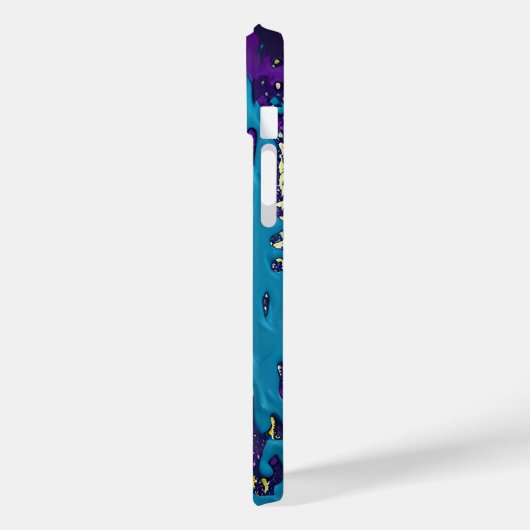 Türkisfarbener Lila-gelber Explosionsfarbenspass Case-Mate iPhone Hülle (Rückseite / Links)