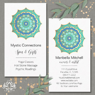 Türkisfarbener Mandala Energie Heiler Yoga Reiki S Visitenkarte