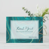 Türkisfarbener Marmor Dankeschön Karte (Stehend Vorderseite)
