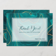 Türkisfarbener Marmor Dankeschön Karte