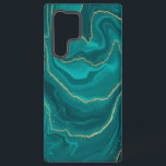 Türkisfarbener Marmorboden mit Gold Samsung Galaxy Hülle<br><div class="desc">Türkisfarbener,  flüssiger Marmor mit goldenen Elementen,  modernes Design.</div>