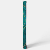 Türkisfarbener Marmorboden mit Gold Samsung Galaxy Hülle (Linke Seite)