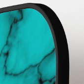 Türkisfarbener Marmorname und Monogramm Personalis Pickleball Schläger (Linke Seite)