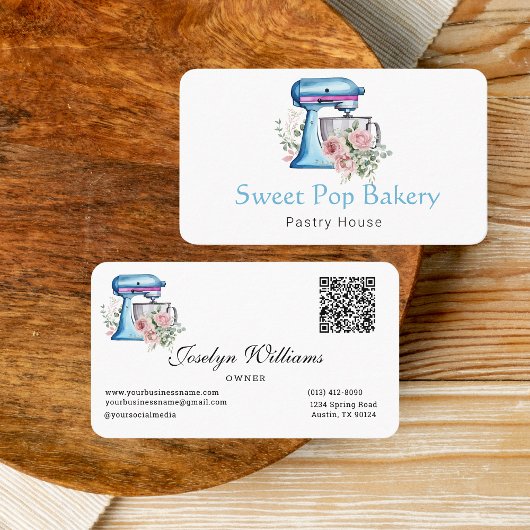 Türkisfarbener Mixer Bakery Business Card Visitenkarte