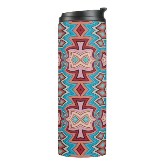 Türkisfarbener Multi Südwestlich Inspirierte Forme Thermosbecher (Nach links gedreht)