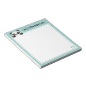 Türkisfarbener Niedlicher Panda Bär & Paws Name hi Notizblock (angewinkelt)