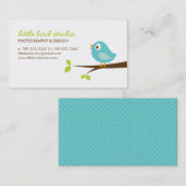 Türkisfarbener Niedlicher Vogel an einer Zweigstel Visitenkarte (Vorne/Hinten)