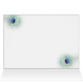 türkisfarbener Pfau Hochzeiten Platzkarten (Innenansicht Horizontal (Oben))