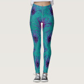 türkisfarbener Pfau Leggings (Vorderseite)