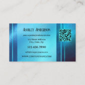 Türkisfarbener QR-Code Professionelles Design Visitenkarte (Rückseite)