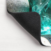 Türkisfarbener Quarz und graues Foto Mousepad (Ecke)