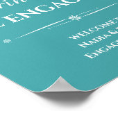 Türkisfarbener Retro-Drink Verlobt Hochzeit Poster (Ecke)