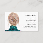 Türkisfarbener Schönheitssalon zur Illustration Visitenkarte (Rückseite)