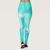 Türkisfarbener Spritzer Leggings (Rückseite)