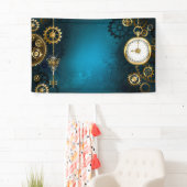 Türkisfarbener Steampun-Hintergrund mit Gänsen Banner (Insitu)