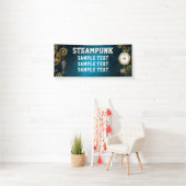 Türkisfarbener Steampun-Hintergrund mit Gänsen Banner (Insitu)