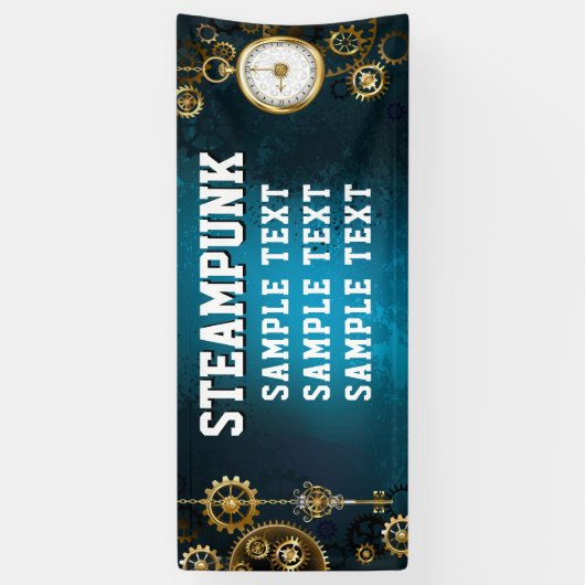 Türkisfarbener Steampun-Hintergrund mit Gänsen Banner (Vertikal)