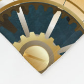 Türkisfarbener Steampun-Hintergrund mit Gänsen Fleecedecke (Ecke)