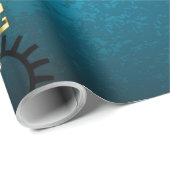 Türkisfarbener Steampun-Hintergrund mit Gänsen Geschenkpapier (Rolleneckpunkt)