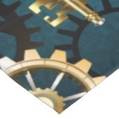 Türkisfarbener Steampun-Hintergrund mit Gänsen Tischdecke (Schrägansicht)