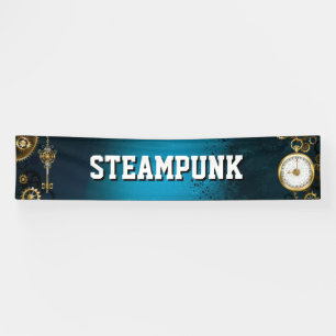 Türkisfarbener Steampunk mit Gears Banner