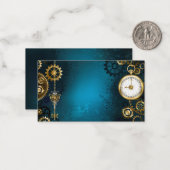 Türkisfarbener Steampunk mit Gears Mitteilungskarte (Vorderseite/Rückseite Beispiel)