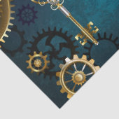 Türkisfarbener Steampunk mit Gears Seidenpapier (Detail)