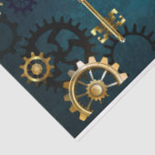 Türkisfarbener Steampunk mit Gears Seidenpapier (Ausschnitt)