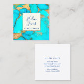 türkisfarbener Stein Quadratische Visitenkarte (Vorne/Hinten)