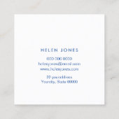 türkisfarbener Stein Quadratische Visitenkarte (Rückseite)