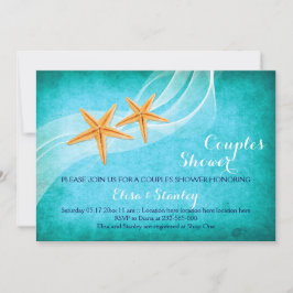 Türkisfarbener Strand Hochzeitspaare duschen Einladung
