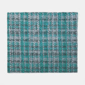 Türkisfarbener Tartan-Stoff, texturierter Hintergr Fleecedecke (Vorderseite (Horizontal))
