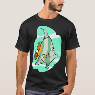 Türkisfarbener tropischer Zeichentrickfisch T-Shirt