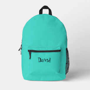 Türkisfarbener und Personalisierter Name Bedruckter Rucksack