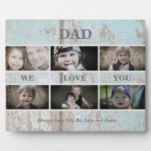 Türkisfarbener Vater Wir Liebe Sie FotoCollage Fotoplatte (Vorderseite)