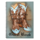 Türkisfarbener Western Cowboy Boots Notebook Notizblock (Vorderseite)