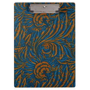 Türkisfarbener William Morris Stil Akanthusblatt B Klemmbrett
