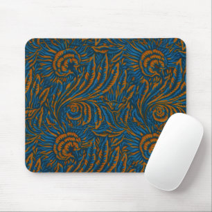 Türkisfarbener William Morris Stil Akanthusblatt B Mousepad