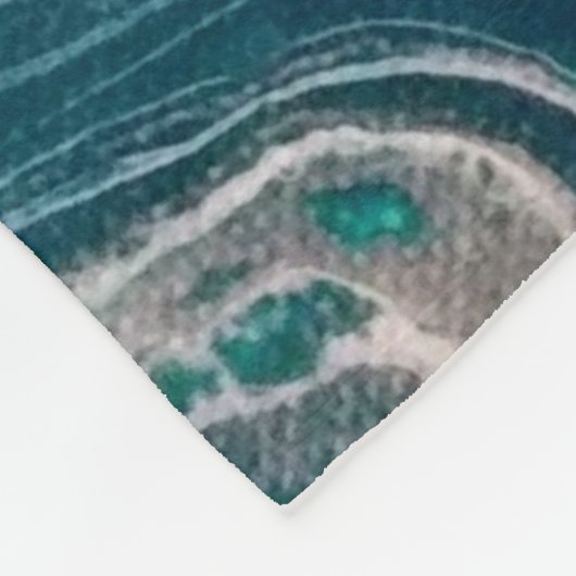 Türkisfarbenes Abstraktes Fleece Blankon (Ecke)