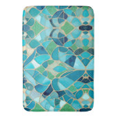 Türkisfarbenes Abstraktes Mosaik Badematte (Vorderseite Vertikal)