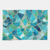 Türkisfarbenes Abstraktes Mosaik Geschirrtuch (Horizontal)