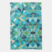 Türkisfarbenes Abstraktes Mosaik Geschirrtuch (Vertikal)