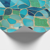 Türkisfarbenes Abstraktes Mosaik im Art-Déco-Stil Geschenkpapier (Ecke)