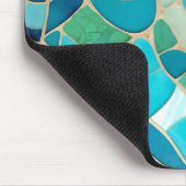 Türkisfarbenes Abstraktes Mosaik im Art-Déco-Stil Mousepad (Ecke)