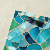 Türkisfarbenes Abstraktes Mosaik Strandtuch (Beispiel)